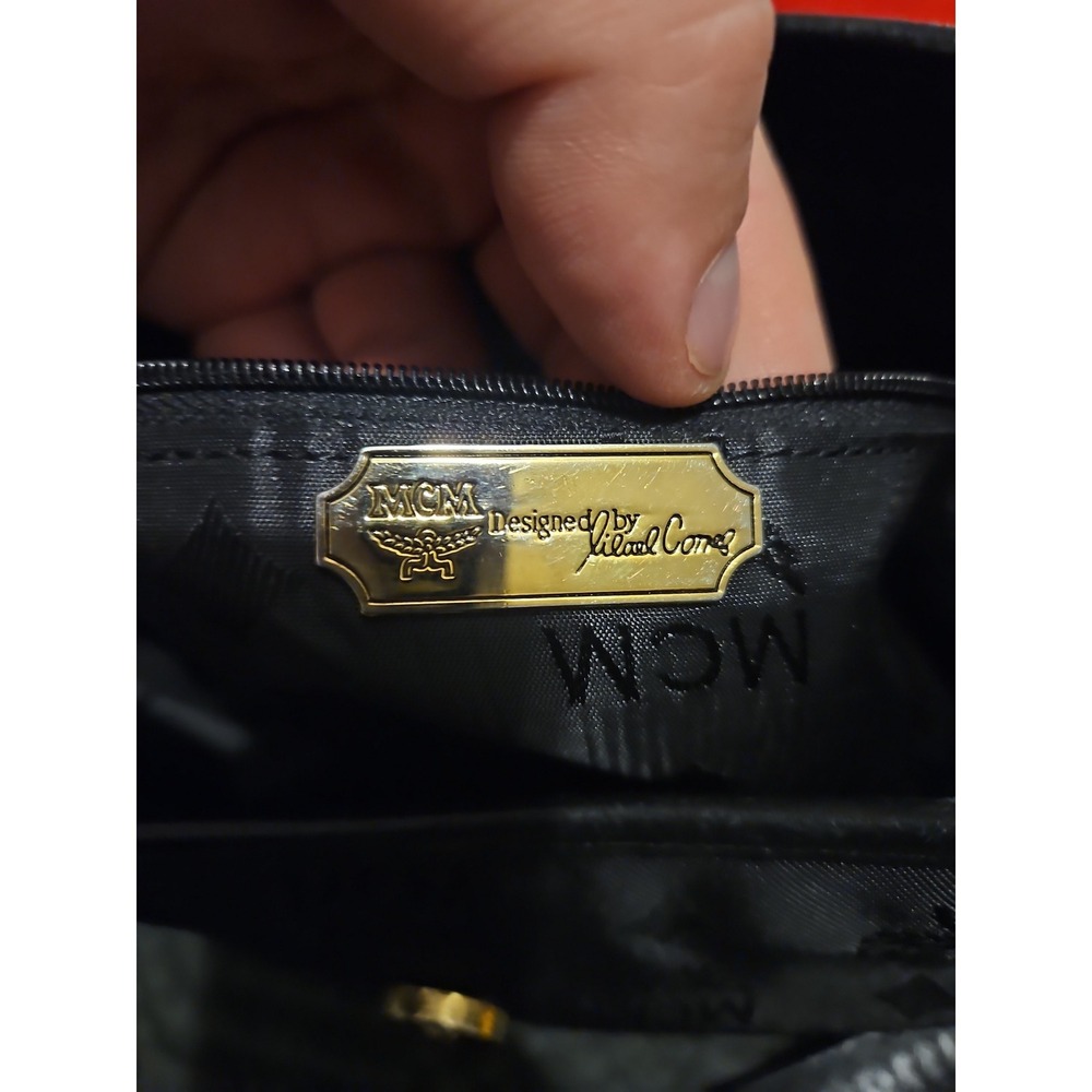 Vintage MCM Worldwide Monogram Nylon and Leather Shoulder Bag RARE - Picture 9 of 10
